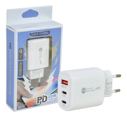 Adaptador Cargador Carga Rápida Multiple Universal Usb A Y C