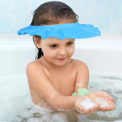 Visera Ducha Bebe Gorro Protector Para Bañar Ajustable Celeste