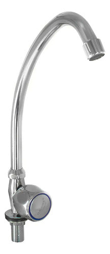 Grifo Cocina Mesada Unitaria Metal Agua Fria Brazo Alto