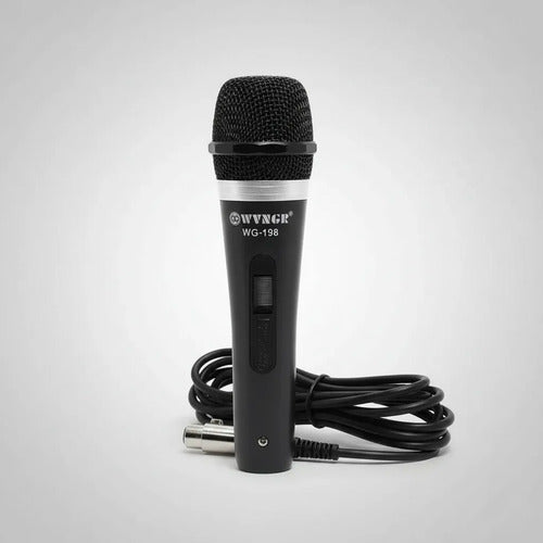Micrófono Karaoke Alámbrico Cable Conexión 600 Ohms Vocal Negro
