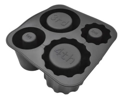Molde Hielo Silicona Para Vaso Térmico 16 Cm 4 Cavidades Negro