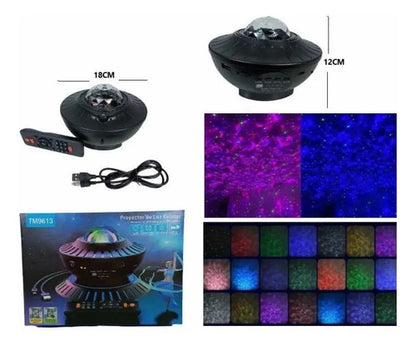 Proyector Led Universo Estrellas Galaxia Bluetooth Parlante Negro