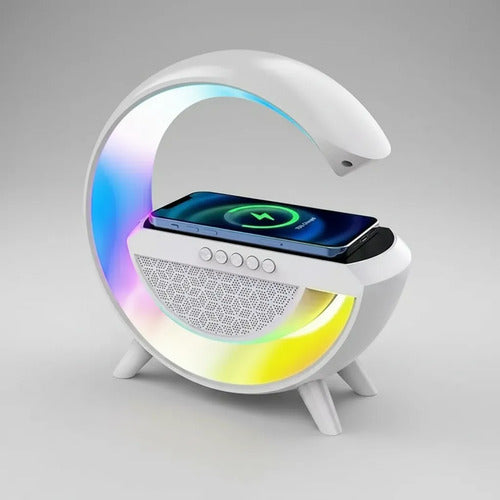 Parlante Bluetooth Cargador Inalámbrico Usb Rgb 15w Blanco O Negro Segun Stock