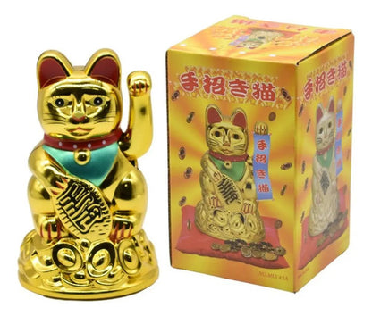 Gato De La Suerte Para Atraer Fortuna De Plastico 11x7cm. Aleatorio