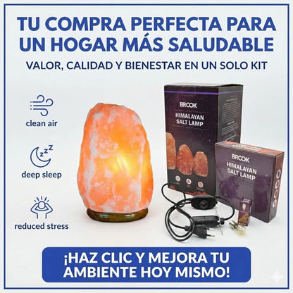 Lampara De Sal Natural Del Himalaya 3-5 Kg Dimmer Regulador Amarillo