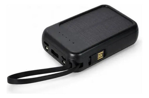 Batería Externa 4000mah Cables Integrados Solar Power Bank Negro