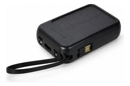 Batería Externa 4000mah Cables Integrados Solar Power Bank Negro