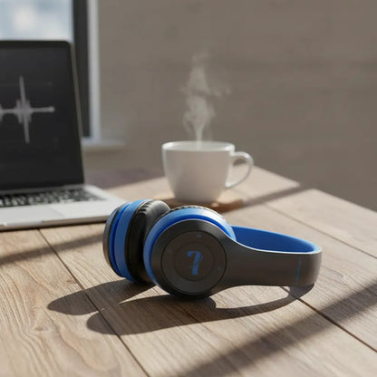 Auricular Bluetooth Tf Aux 3.5 Micrófono Vincha Ajustable Azul