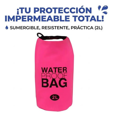 Bolsa Impermeable Estanca 2l Proteccion Celular Viajes Playa Rosa