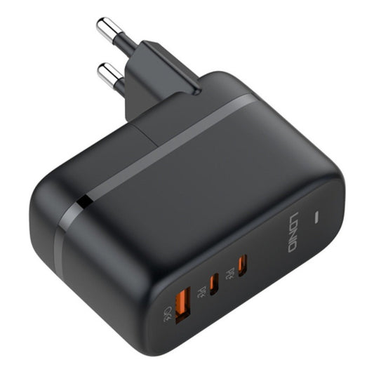 Cargador De Pared 65w Gan 1 Usb + 2 Usb Tipo C Carga Rapida