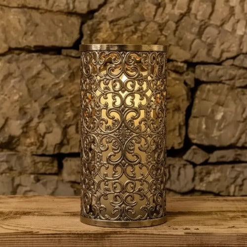 Vela Eléctrica Led Luz Cálida Decorativa Efecto Llama 15cm Beige