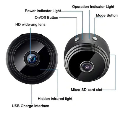 Camara De Seguridad Mini Camara A9 2mp Vision Nocturna Color Negro