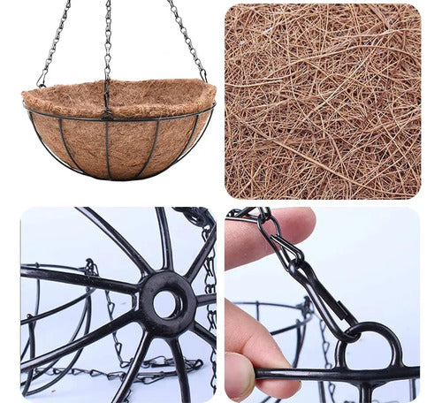 Maceta De Fibra De Coco Jardin Colgante Rustica Varios