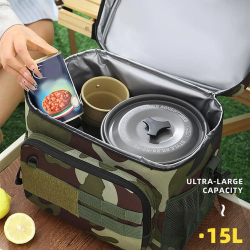 Bolso Termico Conservadora Aislante Camuflado Camping 15 Lt Camuflado