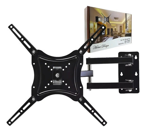 Soporte Tv Pared Articulado 14 A 55 Doble Brazo Movil 50kg Negro