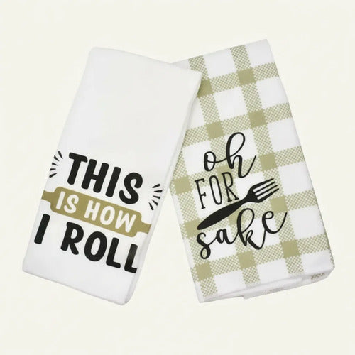 Set De Repasadores De Cocina Microfibra Pack X2 37x56 Cm Aleatorio