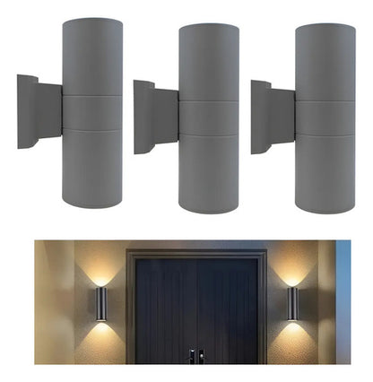 Set X3 Aplique Pared Exterior Luminaria Foco Bidireccional