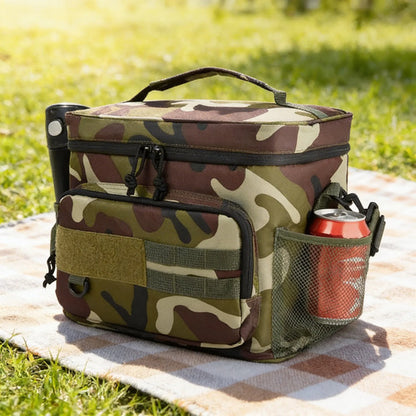 Bolso Conservadora Termico Impermeable Tactico Oxford 15.5l Verde Militar / Camuflado Camo