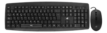 Combo Kit Teclado Mouse Usb Español Ñ Pc Laptop Oficina 1.5m Negro