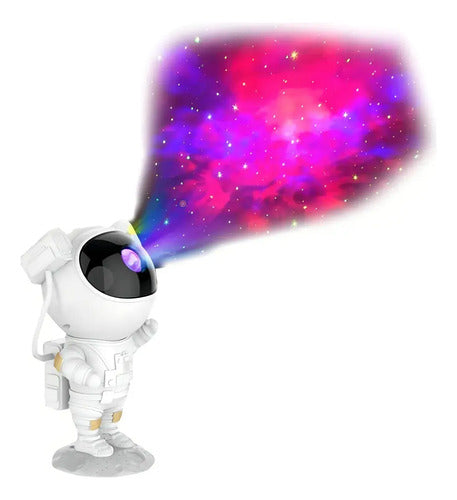 Lampara Veladora Proyector De Galaxia Astronauta Con Control Blanco