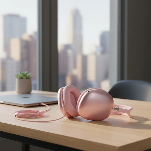 Auriculares Cableados Sonido Envolvente Graves Reforzados Rosa