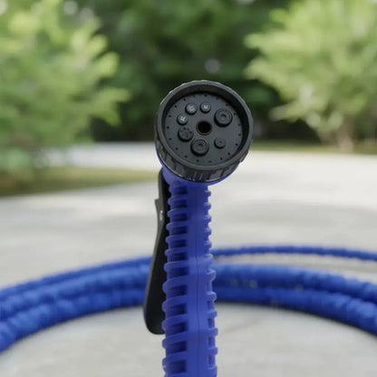 Manguera Retractil Expandible Jardin Regar 15m Con Puntero Azul/verde