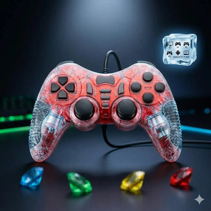 Joystick Cableado 6 En 1 Consolas Pc Android Tv Vibracion 4 Colores