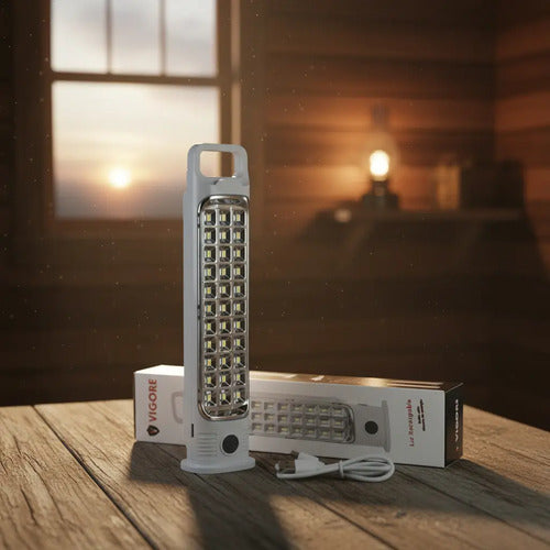 X2 Luz De Emergencia Recargable Foco Lampara Led Linterna Blanco