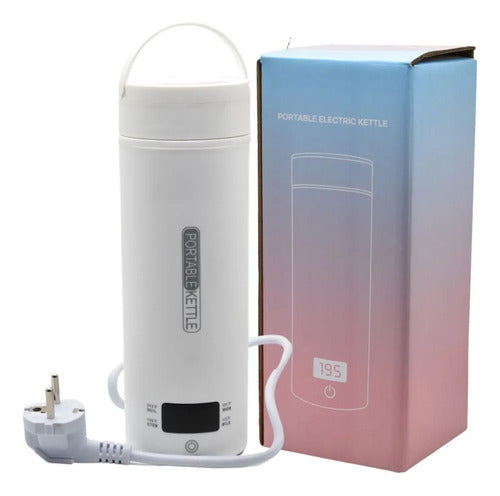 Hervidor Electrico Portatil Acero Portatil 450ml Hogar Termo Blanco