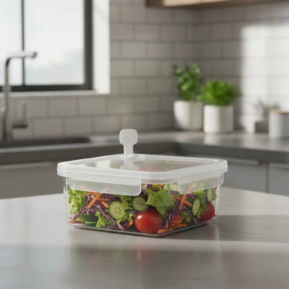 Contenedor Tupper Recipiente Plástico Hermético Válvula 1.6l Transparente