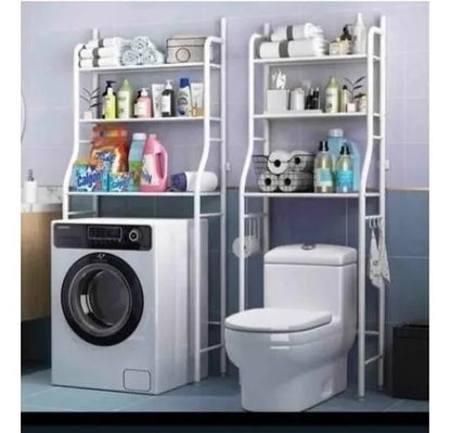 Estante Organizador Baño Lavarropas Inodoro 3 Pisos Metal Blanco
