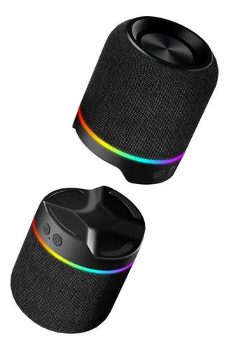 Parlante Bluetooth Portatil Con Luces Led Rgb 1200mah Negro