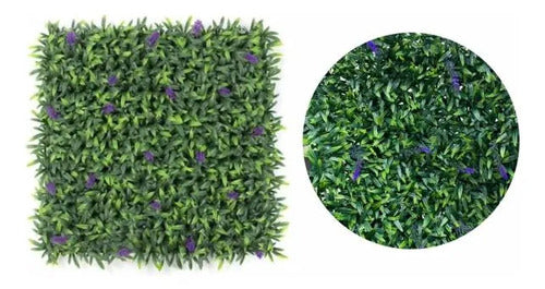 Panel Hojas Follaje Artificial Decorativo 50x50cm Lavanda Follaje Con Lavanda Verde