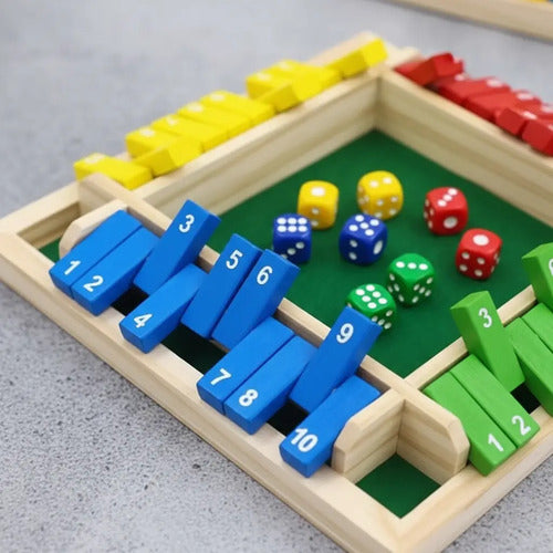 Juego De Dados Cierra La Caja Shut The Box Madera 22x22cm