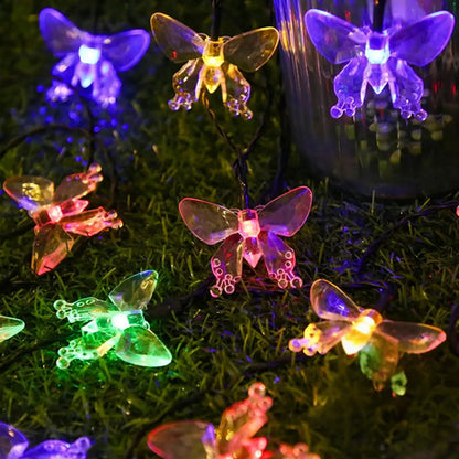 Guia Solar Guirnalda Luces Led Calidas Y Rgb Lamparas 5 Mts