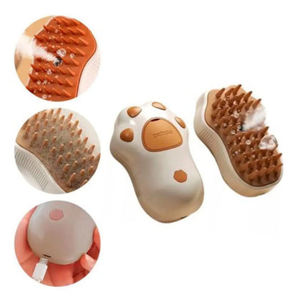 Peine Cepillo Vapor Mascotas Perro Gato Usb + 3 Bolsitas