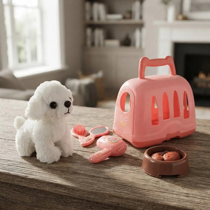 Set Mascota Infantil Peluche Jaula Accesorios Belleza Rosa