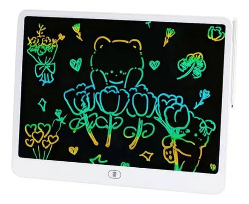 Pizarra Pizarrón Pantalla Lcd Infantil Escritura Dibujo 27cm Blanco