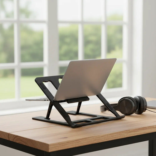 Base Soporte Notebook Tablet Portatil 6 Niveles Plegable Negro