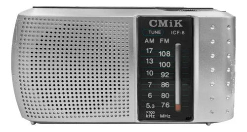 Radio Portátil Am Fm Cmik Mini Bolsillo Jack 3.5 Auricular Blanco
