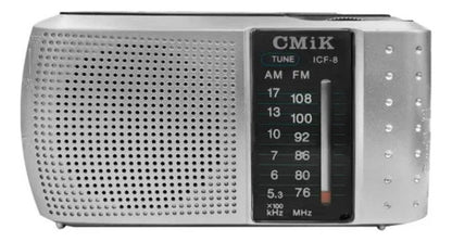 Radio Portátil Am Fm Cmik Mini Bolsillo Jack 3.5 Auricular Blanco