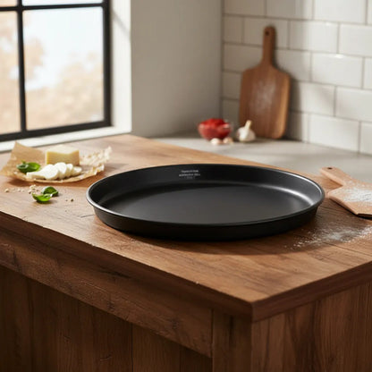 Molde Asadera Pizza Antiadherente 30cm Redonda Horno Cocina Negro