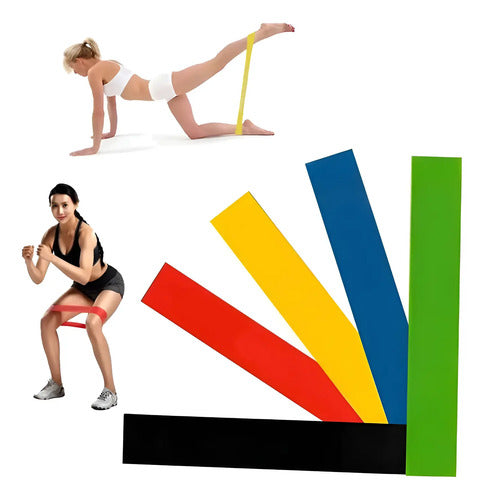 Pack 5 Bandas Elasticas De Resistencia Entrenamiento Gym Varios