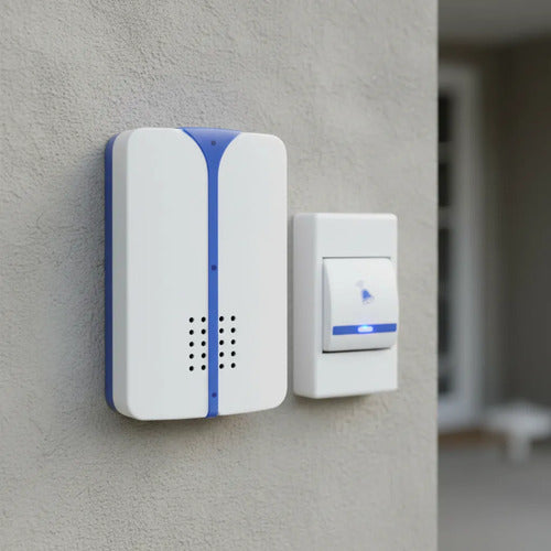 Timbre Anti-interferencia Inalambrico Bateria Alcance 100m Blanco