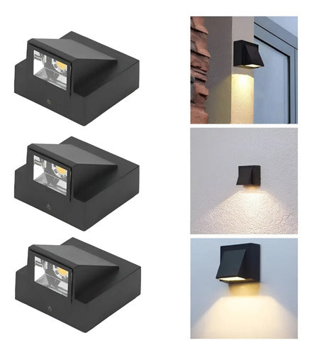 Set X3 Aplique Pared Exterior Luminaria Foco Unidireccional