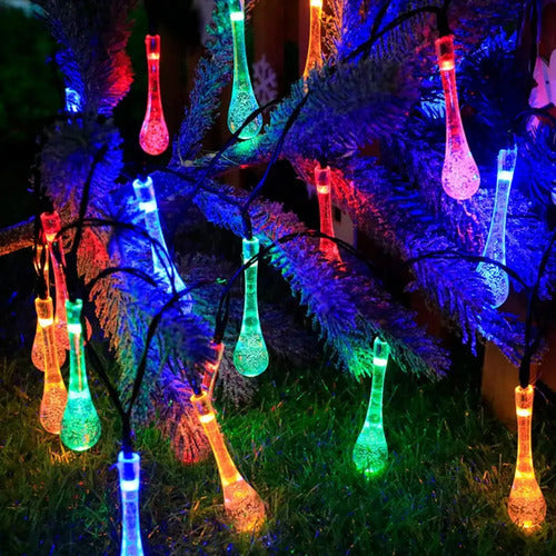 Guia Solar Guirnalda Luces Led Calidas Y Rgb Lamparas 5 Mts