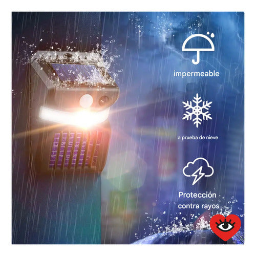 Lampara Farol Led Mata Mosquitos Moscas Insectos Solar Negro