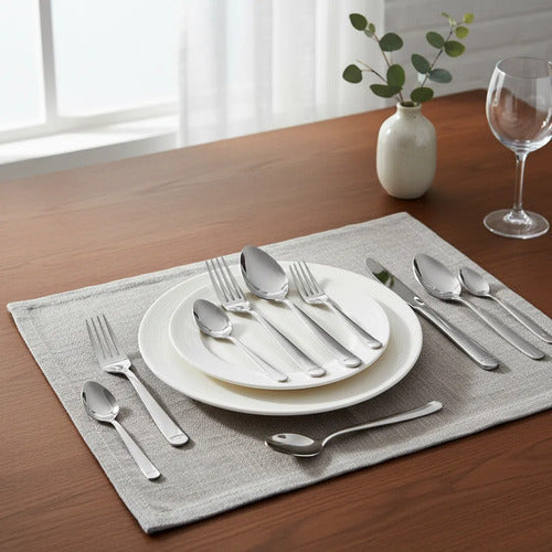 Set/pack/kit Juego Cubiertos Acero Inoxidable 16 Piezas Mesa Plateado