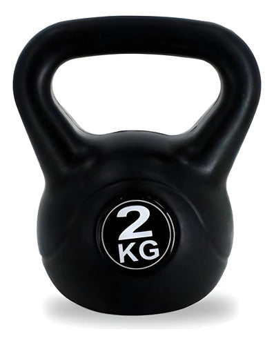 Pesa Rusa Mancuerna Ejercicio Gym 2 Kilos Negro