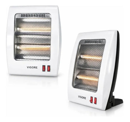 Estufa Electrica Cuarzo Calefactor Portatil 2 Niveles 800 W Blanco